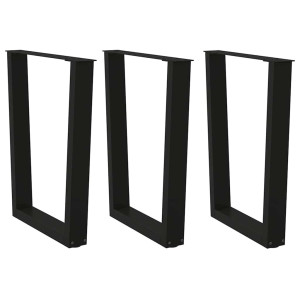 vidaXL Eettafelpoten 3 st V-vormig 70x(72-73,3) cm staal zwart