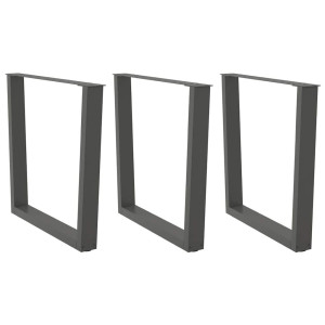 vidaXL Eettafelpoten 3 st V-vormig 80x(72-73,3) cm staal antraciet