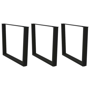 vidaXL Eettafelpoten 3 st V-vormig 100x(72-73,3) cm staal zwart