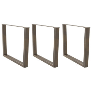 vidaXL Eettafelpoten 3 st V-vormig 100x(72-73,3) cm staal naturel