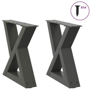 vidaXL Salontafelpoten 2 st 40x(30-31,3) cm staal antraciet