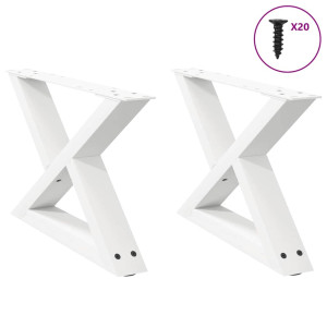 vidaXL Salontafelpoten 2 st 50x(30-31,3) cm staal wit