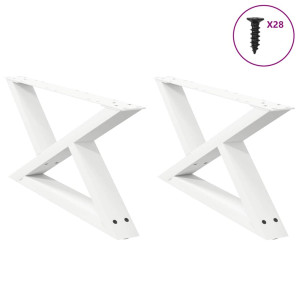 vidaXL Salontafelpoten 2 st 70x(30-31,3) cm staal wit