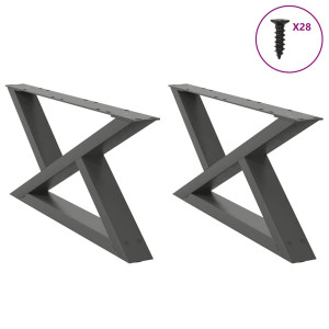 vidaXL Salontafelpoten 2 st 70x(30-31,3) cm staal antraciet