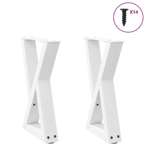 vidaXL Salontafelpoten 2 st 28x(42-43,3) cm staal wit