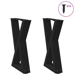 vidaXL Salontafelpoten 2 st 38x(42-43,3) cm staal zwart