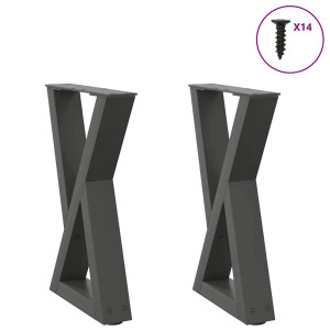 vidaXL Salontafelpoten 2 st 38x(42-43,3) cm staal antraciet