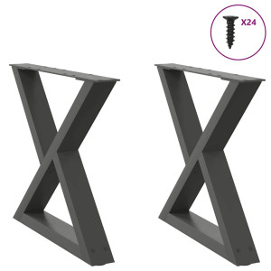vidaXL Salontafelpoten 2 st 50x(42-43,3) cm staal antraciet