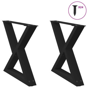 vidaXL Salontafelpoten 2 st 60x(42-43,3) cm staal zwart