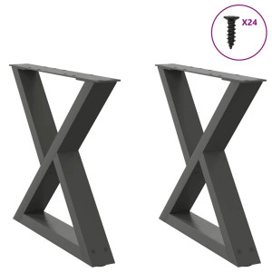 vidaXL Salontafelpoten 2 st 60x(42-43,3) cm staal antraciet