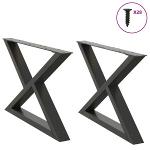 vidaXL Salontafelpoten 2 st 70x(42-43,3) cm staal antraciet