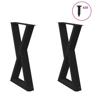 vidaXL Eettafelpoten 2 st 50x(72-73,3) cm staal zwart