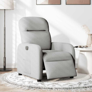 vidaXL Fauteuil elektrisch verstelbaar stof wolk grijs