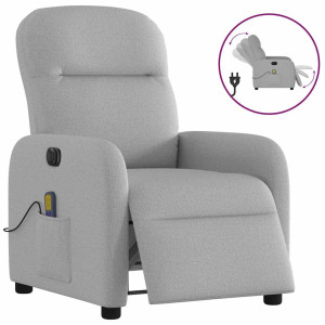 vidaXL Massagestoel elektrisch verstelbaar stof wolk grijs