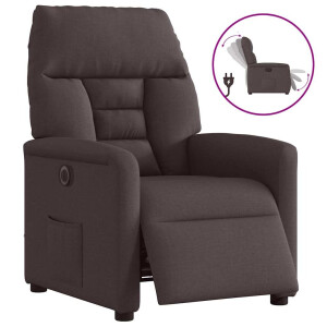 vidaXL Fauteuil verstelbaar elektrisch stof donkerbruin