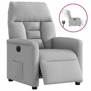 vidaXL Fauteuil elektrisch verstelbaar stof wolk grijs