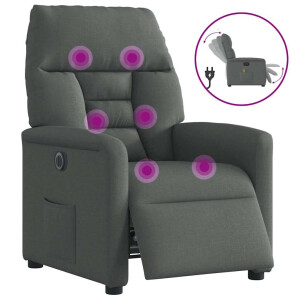 vidaXL Massagestoel elektrisch verstelbaar stof donkergrijs