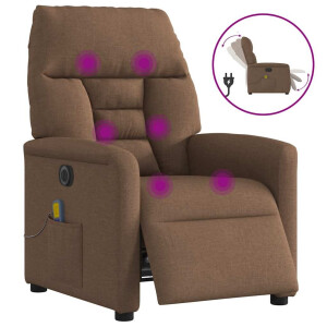 vidaXL Massagestoel elektrisch verstelbaar stof bruin