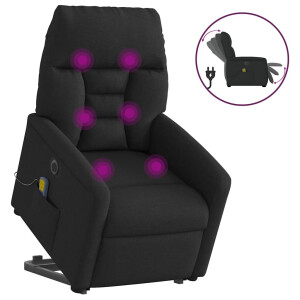vidaXL Sta-op-massagestoel elektrisch verstelbaar stof zwart