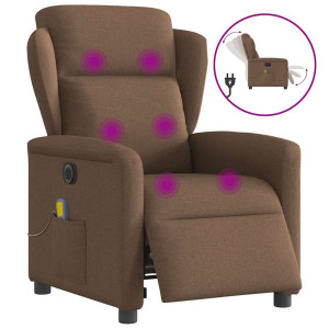 vidaXL Massagestoel elektrisch verstelbaar stof bruin
