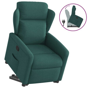 vidaXL Sta-op-stoel verstelbaar stof donkergroen