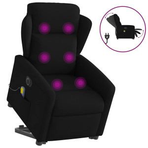 vidaXL Sta-op-massagestoel elektrisch verstelbaar stof zwart