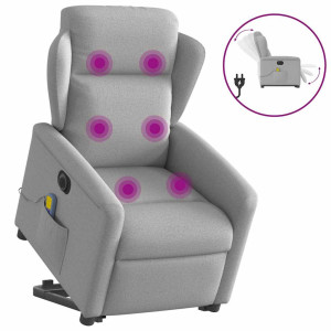 vidaXL Sta-op-massagestoel elektrisch verstelbaar stof wolk grijs