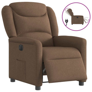 vidaXL Fauteuil verstelbaar elektrisch stof bruin