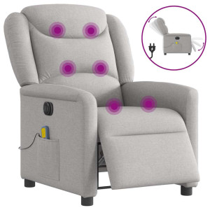 vidaXL Massagestoel elektrisch verstelbaar stof wolk grijs