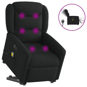 vidaXL Sta-op-massagestoel elektrisch verstelbaar stof zwart