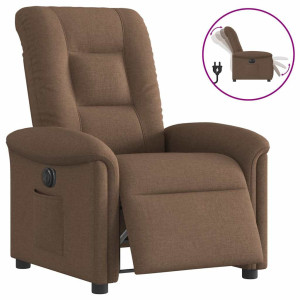 vidaXL Fauteuil verstelbaar elektrisch stof bruin
