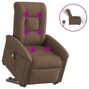 vidaXL Sta-op-massagestoel elektrisch verstelbaar stof bruin
