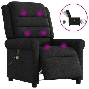 vidaXL Massagestoel elektrisch verstelbaar stof zwart