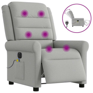 vidaXL Massagestoel elektrisch verstelbaar stof wolk grijs