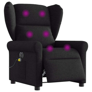 vidaXL Massagestoel elektrisch verstelbaar stof zwart