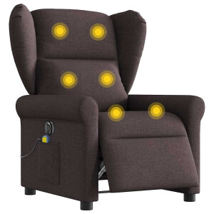 vidaXL Massagestoel elektrisch verstelbaar stof donkerbruin