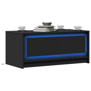 vidaXL Salontafel met LED-verlichting bewerkt hout zwart