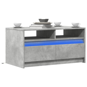 vidaXL Salontafel met LED-verlichting bewerkt hout betongrijs