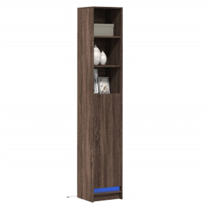 vidaXL Dressoir met LED 36x32,5x200 cm bewerkt hout bruin eikenkleur