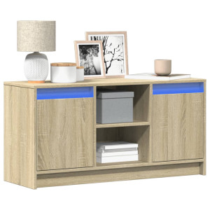 vidaXL Tv-meubel met LED 100x34x50 cm bewerkt hout sonoma eikenkleurig