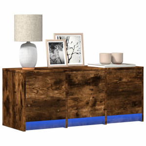 vidaXL Tv-meubel met LED 97x34x40 cm bewerkt hout gerookt eikenkleur