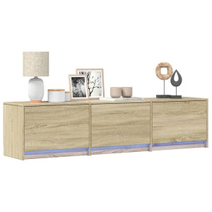 vidaXL Tv-meubel met LED 165x34x40 cm bewerkt hout sonoma eikenkleurig