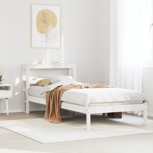 vidaXL Bedframe zonder matras massief grenenhout wit 75x190 cm