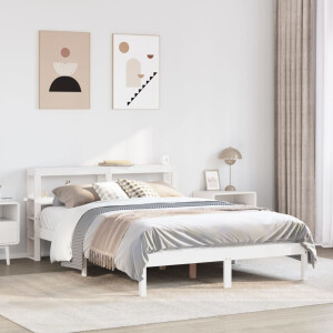 vidaXL Bedframe zonder matras massief grenenhout wit 160x200 cm