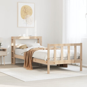 vidaXL Bedframe zonder matras massief grenenhout 75x190 cm