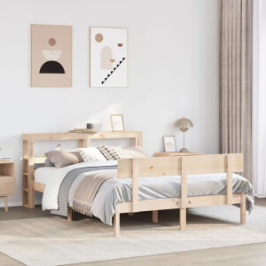 vidaXL Bedframe zonder matras massief grenenhout 140x190 cm
