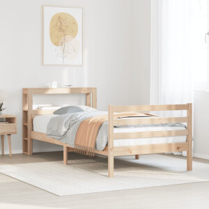 vidaXL Bedframe met hoofdbord massief grenenhout 100x200 cm