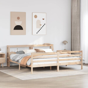vidaXL Bedframe met hoofdbord massief grenenhout 200x200 cm