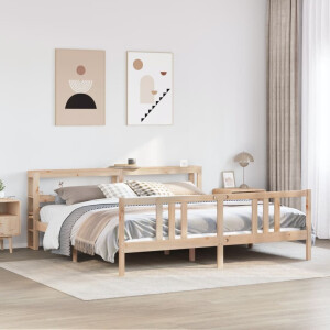 vidaXL Bedframe met hoofdbord massief grenenhout 180x200 cm