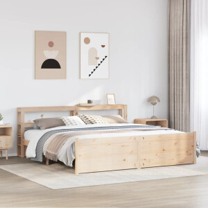 vidaXL Bedframe met hoofdbord massief grenenhout 180x200 cm